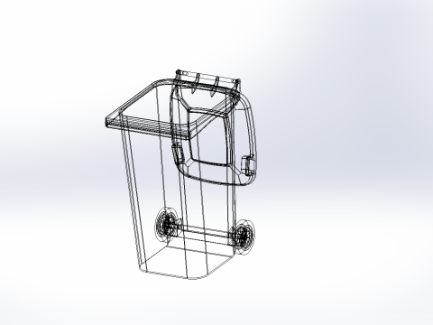 240 Lt Plastic Garbage Container 3D Model