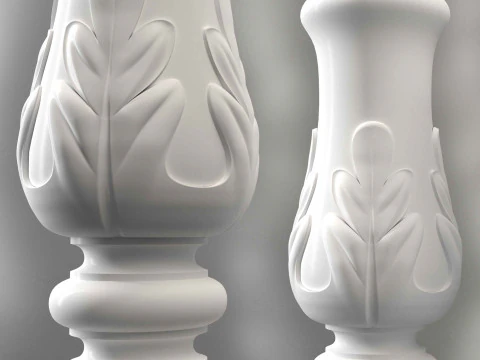 Baluster Column with leaves for cnc milling 3D print model 3D print model 3D Print Model
