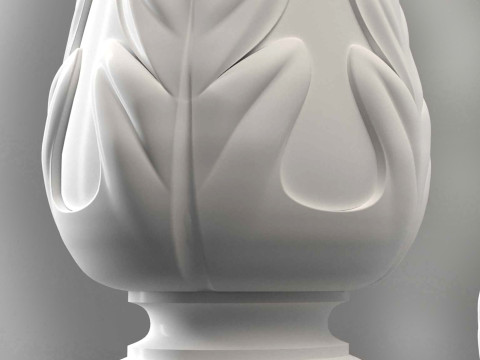 Baluster Column with leaves for cnc milling 3D print model 3D print model 3D Print Model