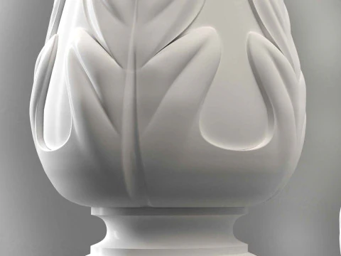 Baluster Column with leaves for cnc milling 3D print model 3D print model 3D Print Model