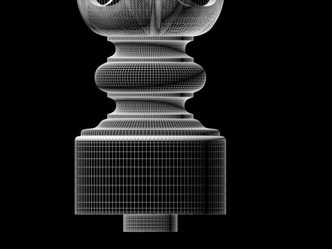 Baluster Column with leaves for cnc milling 3D print model 3D print model 3D Print Model
