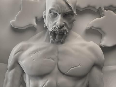 Picture of a Cossack with a trident Ukraine for a CNC machine 3D print model Modelo de Impressão 3D