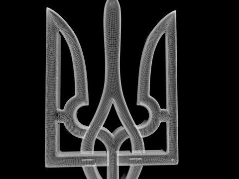Picture of a Cossack with a trident Ukraine for a CNC machine 3D print model 3D Print Model