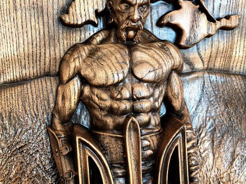 Picture of a Cossack with a trident Ukraine for a CNC machine 3D print model Modelo de Impressão 3D