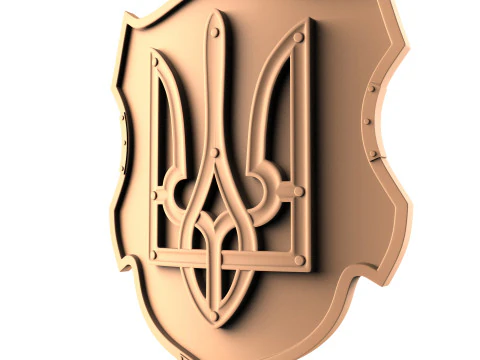 Щит воина с трезубцем для чпу и 3д печати 3D Принт Модель