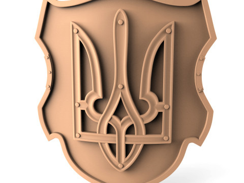 Shield of a warrior with a trident for cnc and 3d printing 3D Print Model
