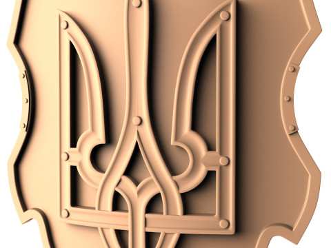 Shield of a warrior with a trident for cnc and 3d printing 3D Print Model