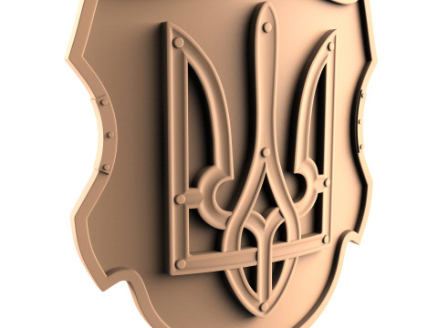 Shield of a warrior with a trident for cnc and 3d printing 3D Print Model