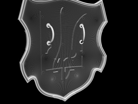 Shield of a warrior with a trident for cnc and 3d printing 3D Print Model