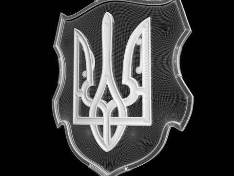 Shield of a warrior with a trident for cnc and 3d printing 3D Print Model