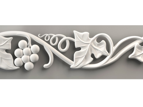 Grape leaf decor for CNC router 3D Print Model