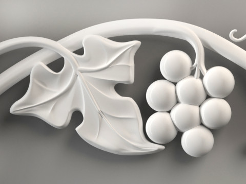 Grape leaf decor for CNC router Modèles 3D en vedette