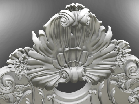 Baroque headboard for engraving on a CNC machine 3D Print Model