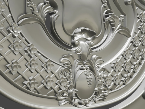 Baroque headboard for engraving on a CNC machine 3D Print Model