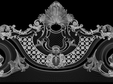 Baroque headboard for engraving on a CNC machine 3D Print Model