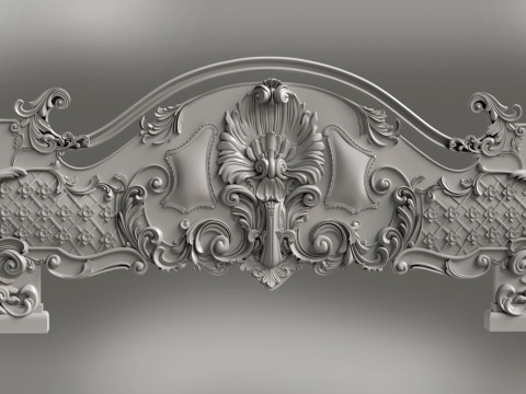 Baroque headboard for engraving on a CNC machine 3D-Druckmodell