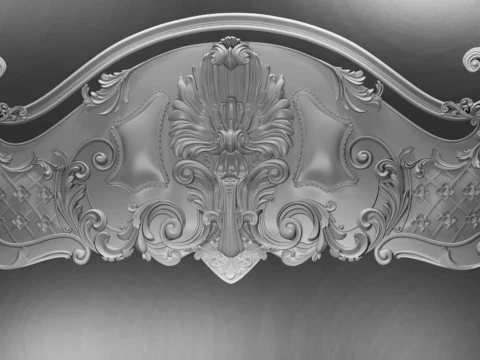 Baroque headboard for engraving on a CNC machine 3D Print Model