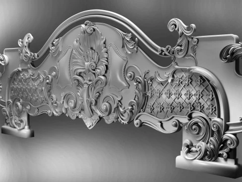Baroque headboard for engraving on a CNC machine 3D Print Model