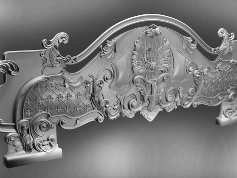 Baroque headboard for engraving on a CNC machine 3D Print Model