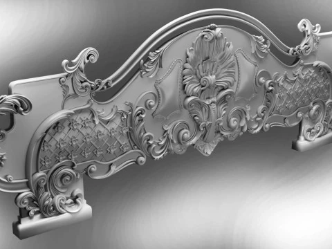 Baroque headboard for engraving on a CNC machine 3D Print Model