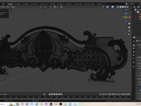 Baroque headboard for engraving on a CNC machine 3D Print Model