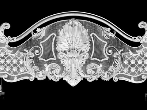 Baroque headboard for engraving on a CNC machine 3D Print Model