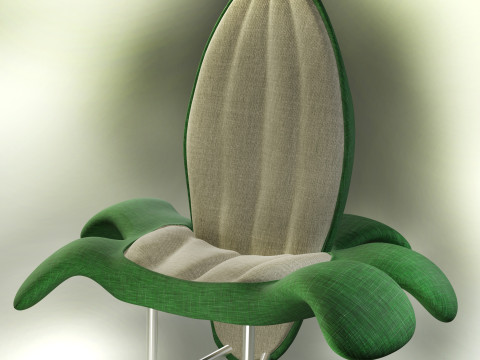 A soft chair in a floral style with petals 3Dモデル