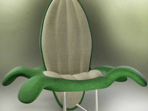 A soft chair in a floral style with petals Model 3D