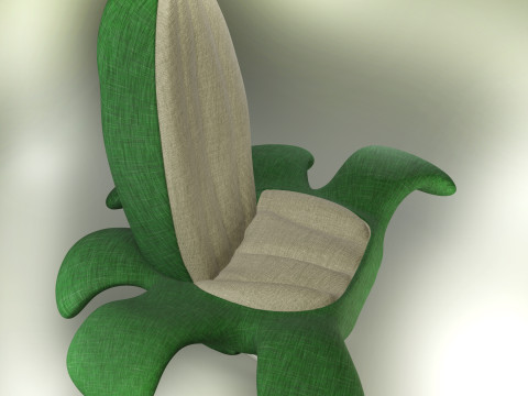 A soft chair in a floral style with petals Model 3D