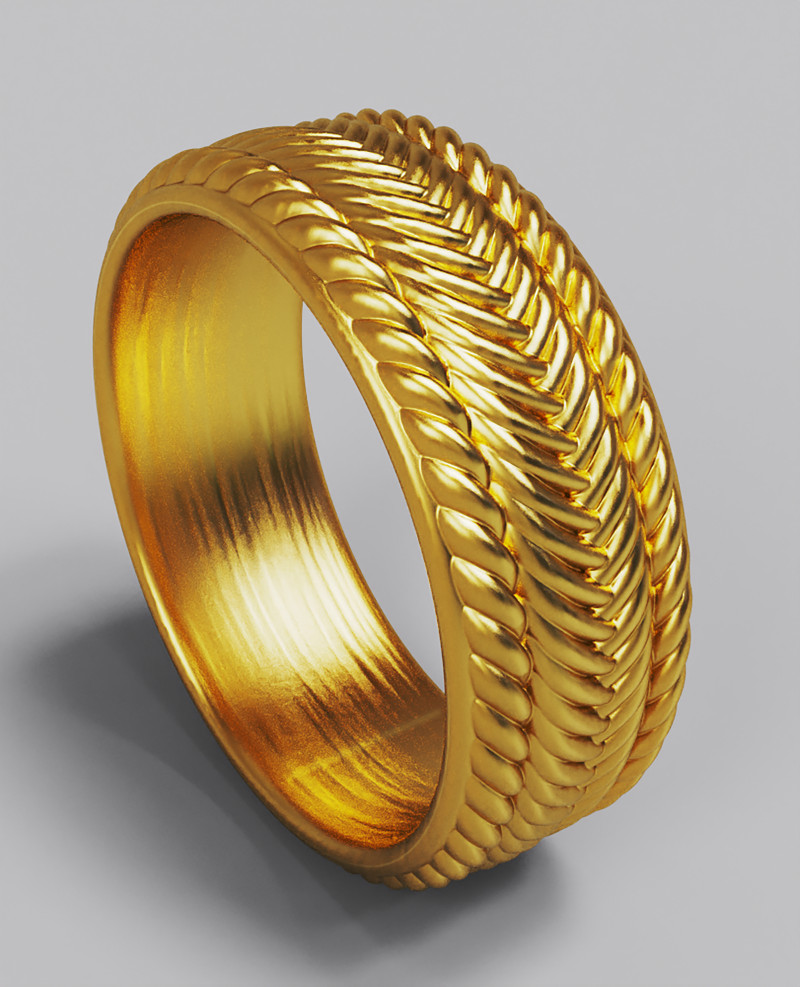 Finger ring with relief weaving for CNC router and 3d printer 3D-printmodel .c4d .max .obj .3ds .fbx .stl .blend 