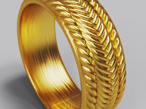 Finger ring with relief weaving for CNC router and 3d printer 3Dプリントモデル