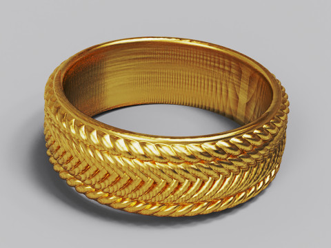 Finger ring with relief weaving for CNC router and 3d printer 3D-printmodel