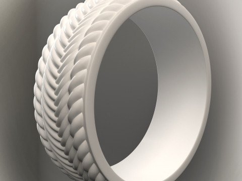 Finger ring with relief weaving for CNC router and 3d printer 3D-printmodel