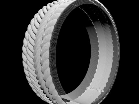 Finger ring with relief weaving for CNC router and 3d printer 3D-printmodel