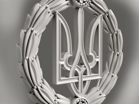Trident coat of arms of Ukraine stl for cnc milling machine 3D Print Model