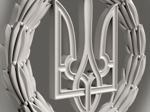 Trident coat of arms of Ukraine stl for cnc milling machine 3D Print Model