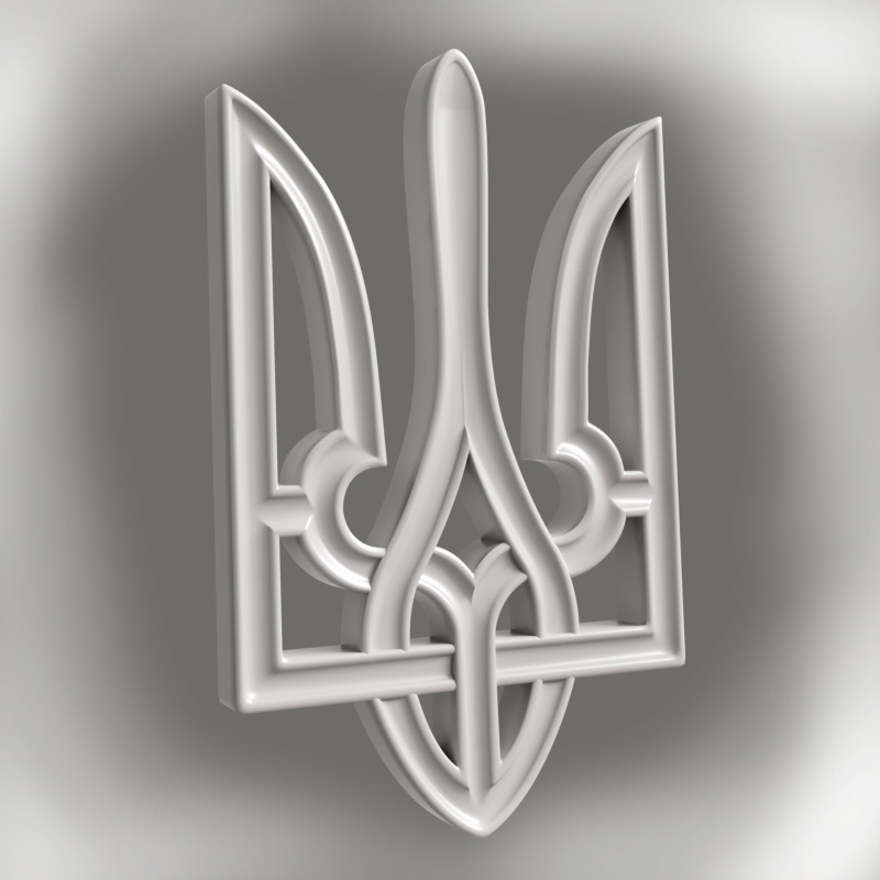 Trident coat of arms of Ukraine stl for cnc milling machine 3D Print Model .c4d .max .obj .3ds .fbx .stl .blend 