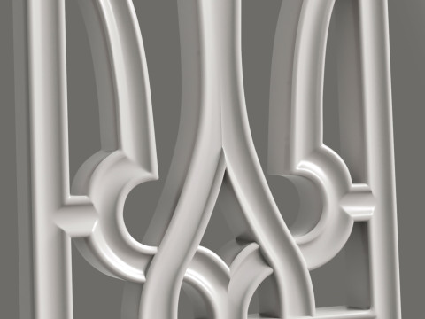 Trident coat of arms of Ukraine stl for cnc milling machine 3D Print Model