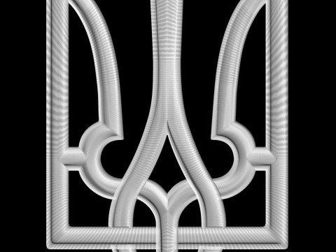 Trident coat of arms of Ukraine stl for cnc milling machine 3D Print Model