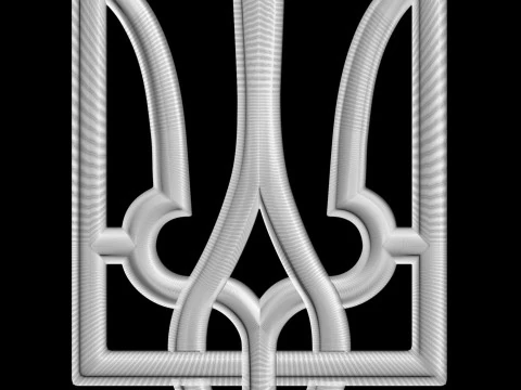 Trident coat of arms of Ukraine stl for cnc milling machine 3D Print Model