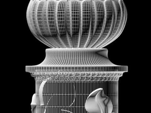 Baluster Column with leaves for cnc milling 3D प्रिंट मॉडल