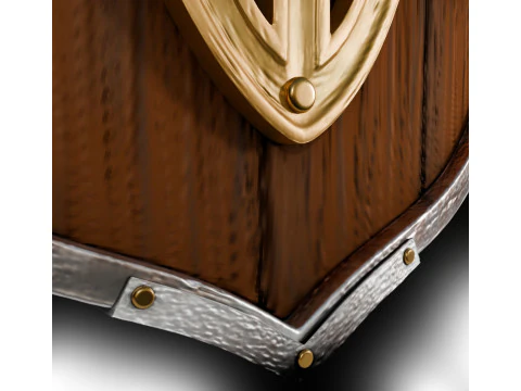 Shield of a warrior with a trident made of gold 3D Model