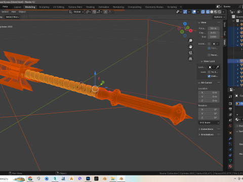 Mace ax high-poly model Modelo 3D