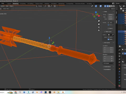 Mace ax high-poly model 3D Model