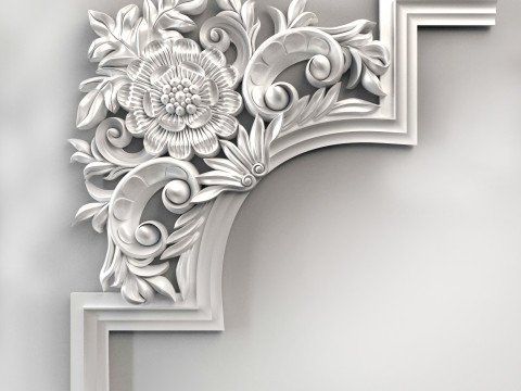 Wall molding plinth cutout decor for CNC router 3D print model Modelo de impresión 3D