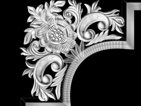 Wall molding plinth cutout decor for CNC router 3D print model 3D Print Model