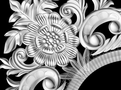 Wall molding plinth cutout decor for CNC router 3D print model 3D Print Model