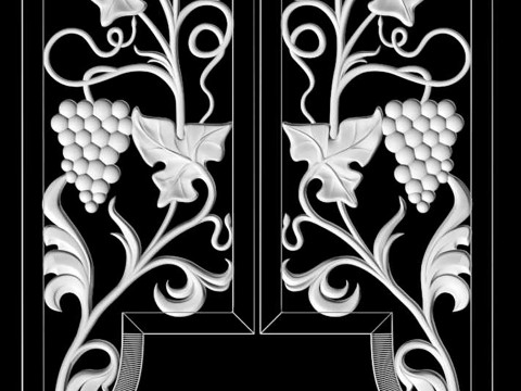 Decorative doors with leaves and grapes for CNC router 3Dプリントモデル