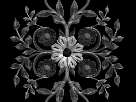 Wall decor flowers with leaves for milling CNC machines model 3D print 3D 프린트 모델