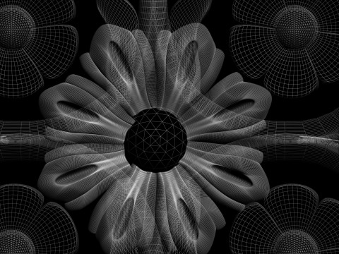 Wall decor flowers with leaves for milling CNC machines model 3D print 3D 프린트 모델